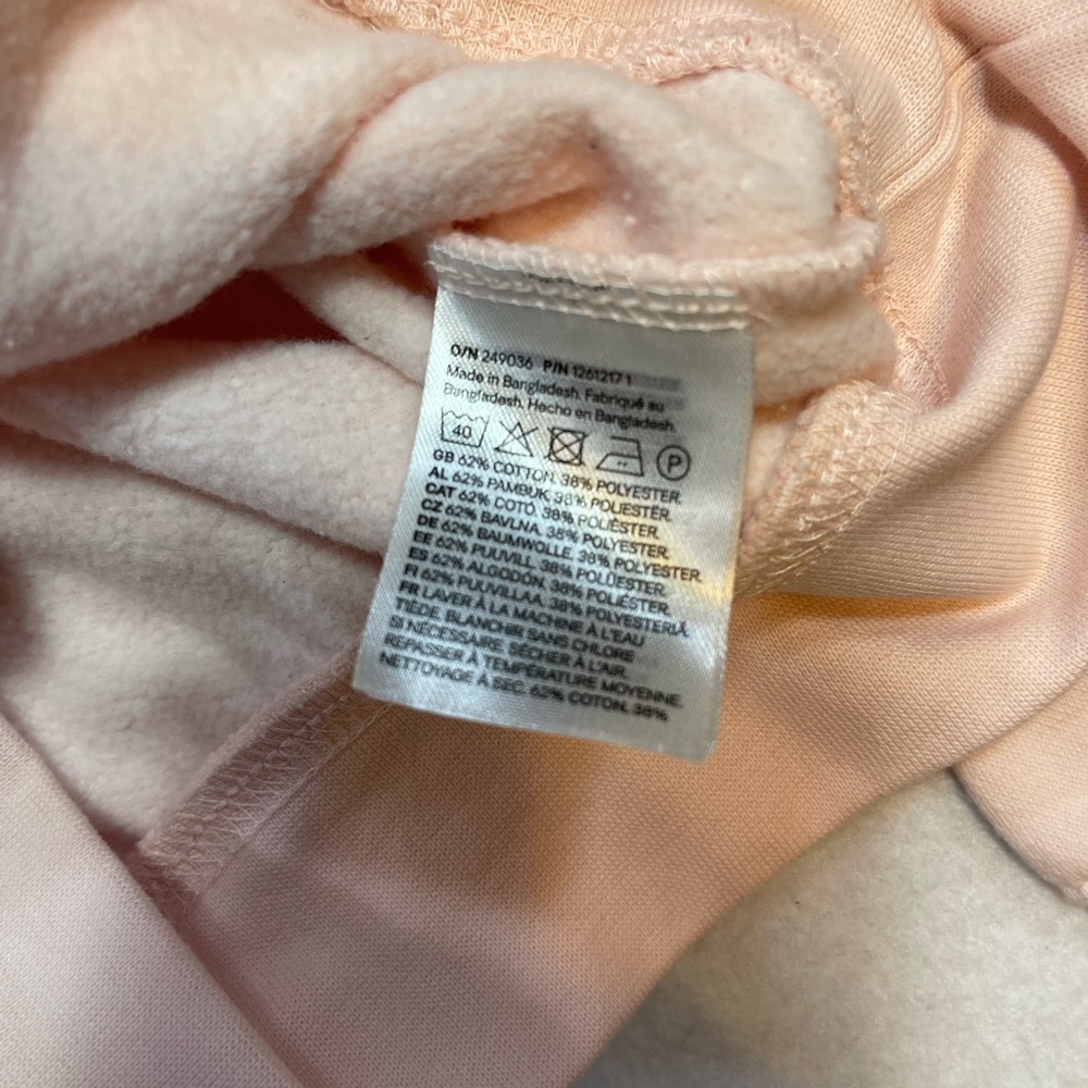 H&M Divided Cropped Sweatshirt Blush Pink Fleece Crewneck XXS Petite women’s - Picture 4 of 7